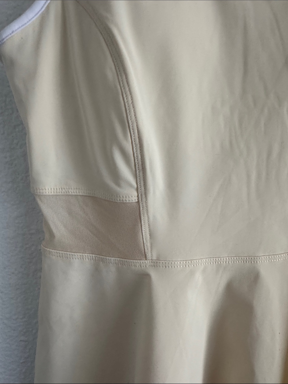 Rohnisch Cream Pickleball tennis Dress with White Trim Accents - Picture 5 of 11